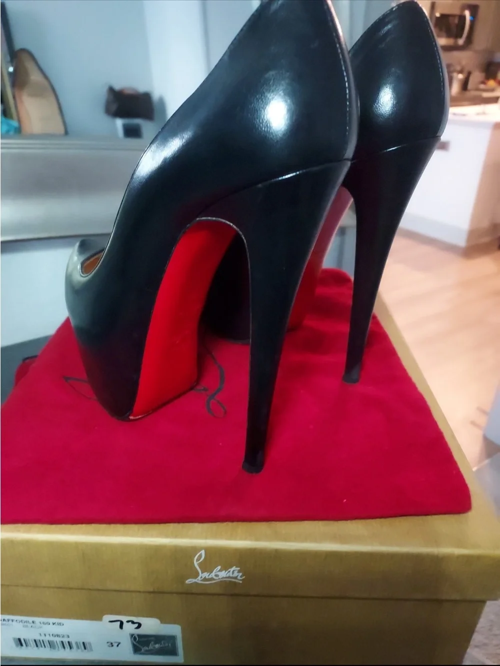 Christian Louboutin Black Platform Daffodile Stiletto Pump